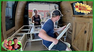 Building A Storage Cabinet Under The Back Seat In The Van | Weekly Peek Ep306