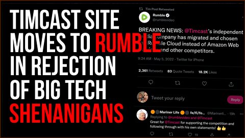Timcast Join Forces With RUMBLE In Epic Refutation Of Big Tech's Payment Processes, Platforms