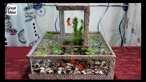 Great Ideas from Tiles - DIY Waterfall Aquarium - Beautiful Aquarium