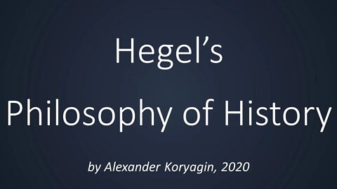 Meditating on Hegel’s Philosophy of History