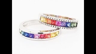 Gorgeous rainbow jewelry: Natural sapphires in sterling silver