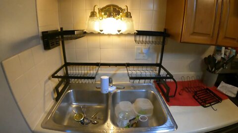 Over The Sink Dish Drying Rack Stainless Steel 2-Tier