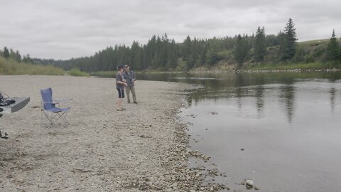 Skipping rocks Red Deer River