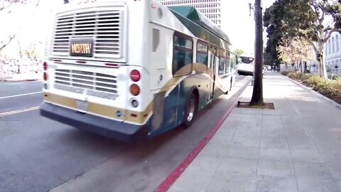 195 Downtown LA Metro Rush Hour Different City Transits Busses
