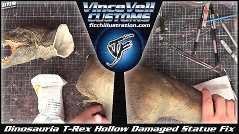 Sideshow Collectibles Dinosauria T-Rex Hollow Damaged Statue Fix