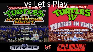 vs Let's Play TMNT: SNES Turtles in Time vs Genesis Hyperstone Heist by Konami, Gameplay Comparison