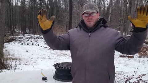 223 Steel Rim Penetration at 250 yards Ruger MPR- 5.5" group