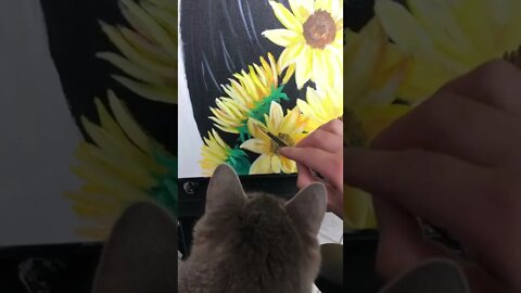 Cat watches me paint