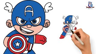How To Draw Captain America Chibi - Tutorial