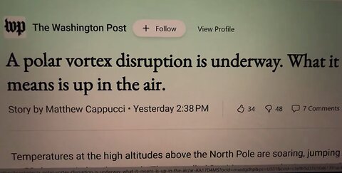 A POLAR VORTEX DISRUPTION IS UNDERWAY.