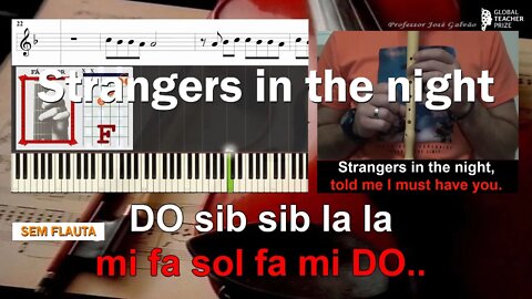 Strangers in the night Frank Sinatra Notas Flauta Acordes Piano Guitar Educação Musical J.Galvao SF