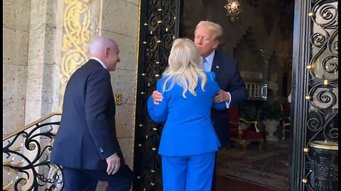 Donald Trump greets Netanyahu at Mar-a-Lago