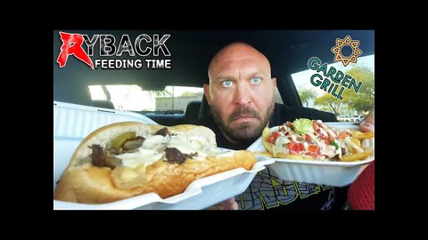 Philly CheeseSteak and Loaded Fries Mukbang with Beet Juice Spill Meltdown Ryback Feeding Time