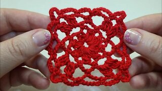 How to crochet lace square short tutorial by marifu6a