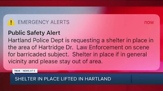 Shelter in place canceled following Hartland barricade situation