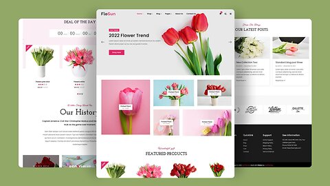 Flower Website Design: HTML, CSS & JS