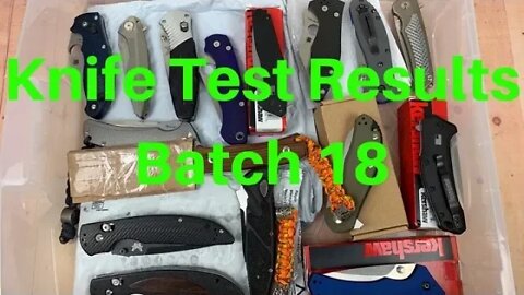 Knife Test Batch 18 Rockwell (HRC) Results