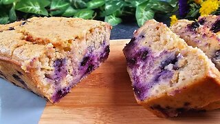 Tasty diet cake with oats, apple and blueberries! No flour, No butter!