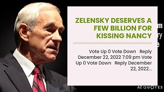 Zelensky deserves a few Billion for kissing Nancy Pelosi…