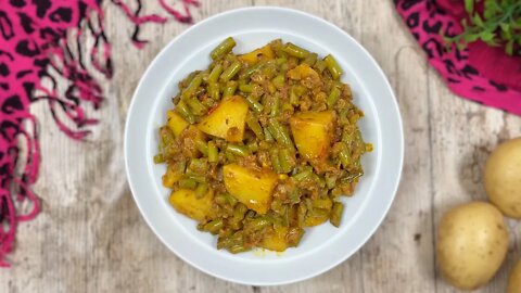 Green Beans and Potato Curry Recipe • Green Beans Recipe • Aloo Ki Sabzi Recipe • Green Beans Curry