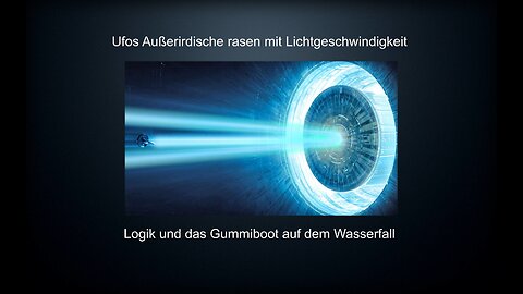 Ufo Reisende Außerirdische und das Gummiboott am Wasserfall