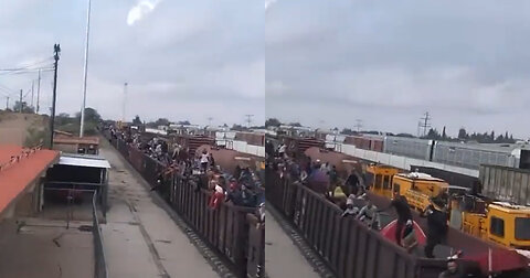 Footage Shows Migrants Cheering as They Crowd a Train From Mexico Headed to The US