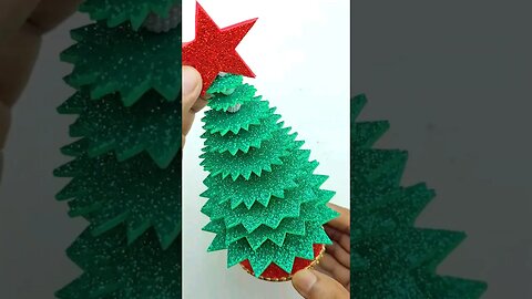 DIY Christmas Tree 🌲 Christmas Crafts Idea 🌲 Glitter Foam Sheet Crafts #diy #crafts #christmas