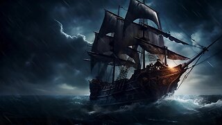 Pirate Ship Sounds with Creaky Ship, Relaxing Waves, Wind, & Rain Sounds 🌧️