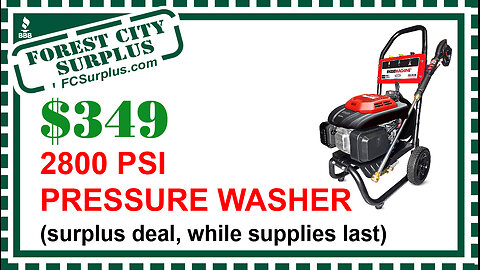 2800 PSI Pressure Washer (Surplus Deal While Supplies Lasts)