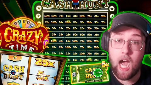 MY BIGGEST BET ON A 5X TOP SLOT CASH HUNT GAME SHOW! (CRAZY TIME)