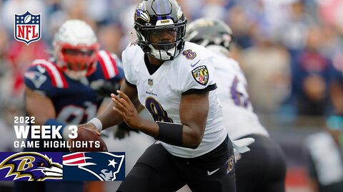 Baltimore Ravens vs. New England Patriots - Week 3 2022 Game Highlights