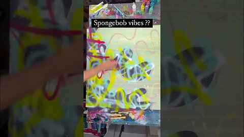 This painting gives me Spongebob vibes !!! #abstract #artist