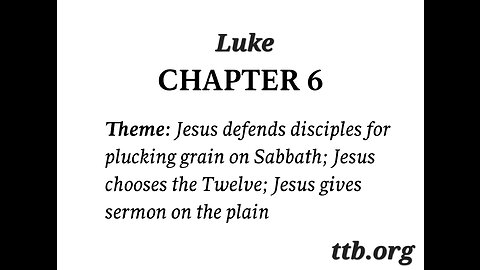 Luke Chapter 6 (Bible Study)