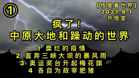 KWT2180(1)1 糜烂的疫情2 直奔三峡大坝的暴风雨3 奥运奖台升起梅花旗4 各自为政宰肥猪-中原大地和躁动的世界20210801-4【悟里看世界】