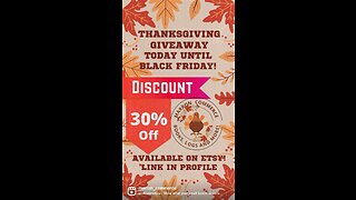 30% off discount! Today through Black Friday!
