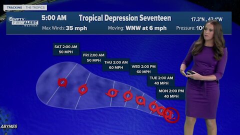 Tropical Depression 17 and 18 form in the Atlantic Ocean