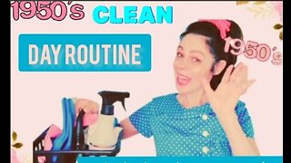 1950s Day Clean Routine |VINTAGE style clean with me #cleaning #1950s #vintage
