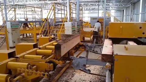 Amazing Modern Automatic Wood Cutting Sawmill Machines - Incredible Modern Woodworking Factory