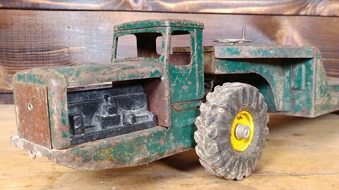 Rusty 1950's Nylint Construction Toy Tournahauler Truck Restoration