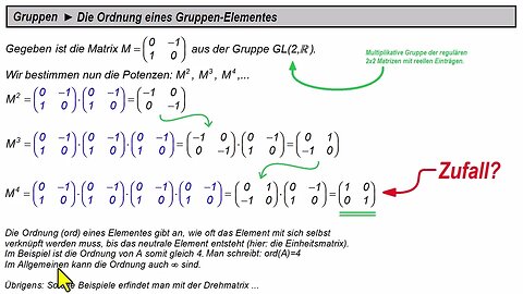 Gruppen ► Ordnung eines Elementes (nicht der Gruppe)