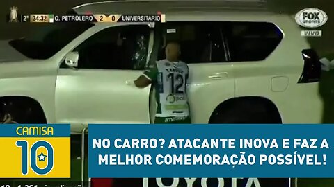 No carro? Atacante inova e faz a MELHOR comemoração possível!