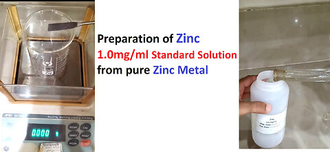 Preparation of Zinc standard solution 1.0mg/ml from pure Zinc metal | step by step tutorial