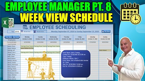 Create This Excel Single Click Week View Scheduler Today [Employee Manager Part 8]