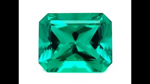 Chatham Created Radiant Cut Emerald: Lab grown radiant cut emerald