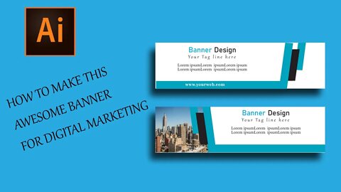 How to make Simple & Easy Social Media Banner Advertising Design Adobe illustrator cc 2022 #short