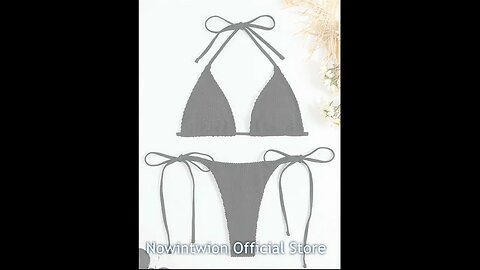 Swimsuit Women Bikini 2023 New Solid Ribbled Sexy High Waist Thong Bikinis Set Bandage Swimwear