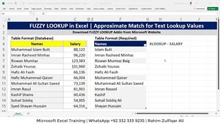 FUZZY LOOKUP in Excel | Approximate Match for Text Lookup Values