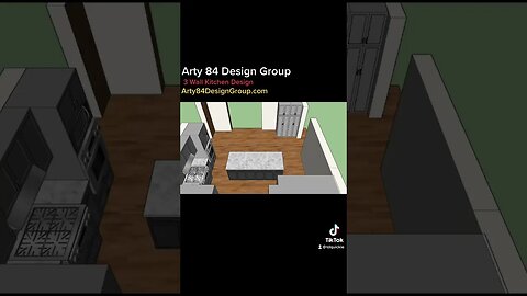 3 Wall Kitchen Design - Arty 84 Design Group #kitchen #design #3dmodel