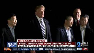 Freed American detainees arrive at Joint Base Andrews