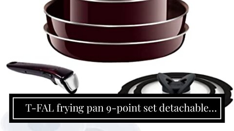 T-FAL frying pan 9-point set detachable handle Ingenio Neo mahogany Premier set with a lid 9 ga...